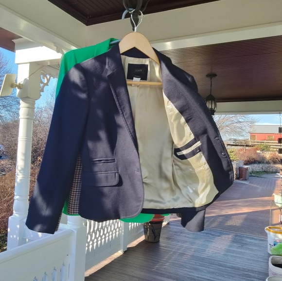 GUC J. Crew Navy Blue Original Preppy Wool Schoolboy Blazer Size 2 - Picture 6 of 6
